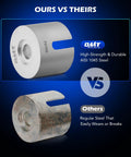 Comparison of durable AISI 1045 steel sleeve in Bushing Press Kit vs regular steel showing product strength.