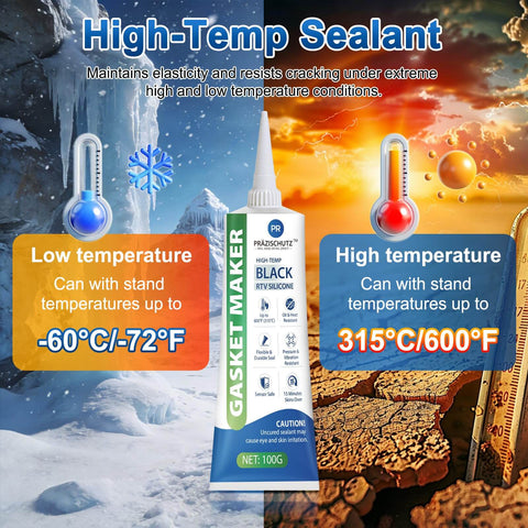 High Temperature Black Gasket Maker Sealant For Automotive, Marine And Industrial Uses, Oil Resistant Waterproof RTV Silicone 100g tube with temperature ratings