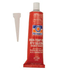 High-Temp Red RTV Silicone Gasket Maker, 3 Oz tube with nozzle, for forming in-place gaskets, visible product packaging.