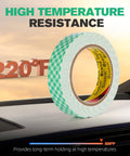 Double Sided Foam Tape 0.39 Inch By 10 Feet White 4026 Heavy Duty Mounting Tape showing high temperature resistance.