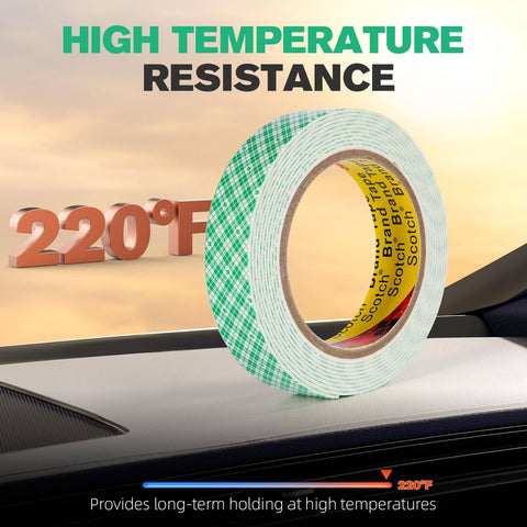 Double Sided Foam Tape 0.39 Inch By 10 Feet White 4026 Heavy Duty Mounting Tape showing high temperature resistance.