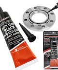 High Temperature Instant RTV Silicone Sealant Gasket Maker For Engine Parts Bonding 105g 3.7oz tube, nozzle, and packaging