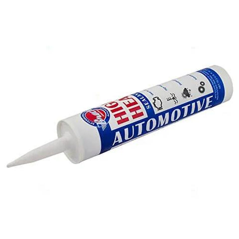 Heavy Duty High Temp RTV Silicone Gasket Sealant 10.2 Oz Cartridge, automotive-grade adhesive for engines and gaskets, side view