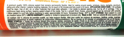 High Temp Black Silicone Sealant For Extreme Heat Up To 600 F One Hundred Percent RTV Permanently Flexible Sealant For Oven Windows Vents Pellet Stove And More label on a tube with text instructions visible