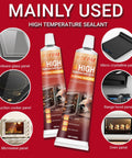 High Temp Silicone Adhesive Sealant For Ovens, Microwaves, Grills And Stoves, Heat Resistant Waterproof RTV Glue Kit displayed