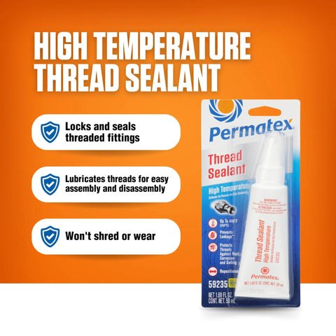 Workhorse High Temperature Thread Sealant For Automotive And Industrial Fittings Permatex 50 ml tube in packaging