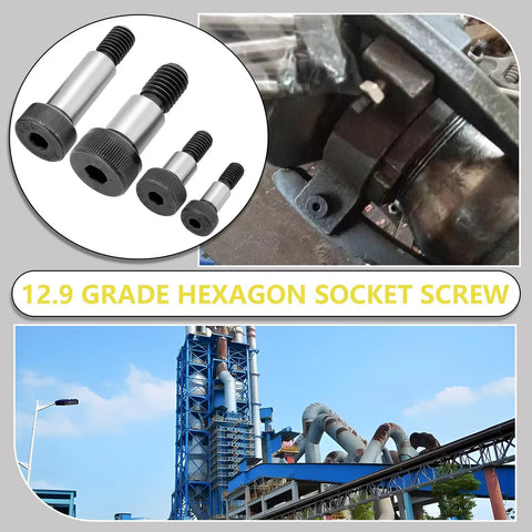 20Pcs Socket Shoulder Bolts Set M5x6x10mm M6x8x10mm M8x10x25mm M10x12x16mm High Tensile 12 Point 9 Carbon Steel Industrial Fasteners