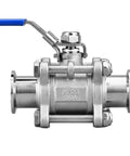 High Vacuum Ball Valve 3-Piece Sanitary Design in 304/316L Stainless Steel Manual Shutoff KF25
