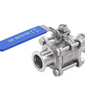 High Vacuum Ball Valve 3-Piece Sanitary Design In 304/316L Stainless Steel Manual Shutoff For Helium Leak Detection And Vacuum Systems KF25