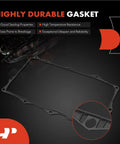 Highly durable gasket for Transmission Oil Pan With Gasket And Drain Plug For Ram 1500 2500 3500 Jeep Grand Cherokee Dodge Charger Challenger Chrysler 300 With 8 Speed Automatic Transmission Direct Fit, highlighting sealing properties and temperature resistance.