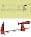12 inch woodworking bar clamps set by HimaPro shown with measurements