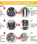 Comparison of cabinet door hinges showing differences in materials and design for enhanced durability and stability.