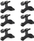 6 Pack Hinge Pin Black Door Stopper,Adjustable Deluxe Heavy Duty Door Stopper 2-1/2"x1-3/4”, with Black Rubber Bumper Tips