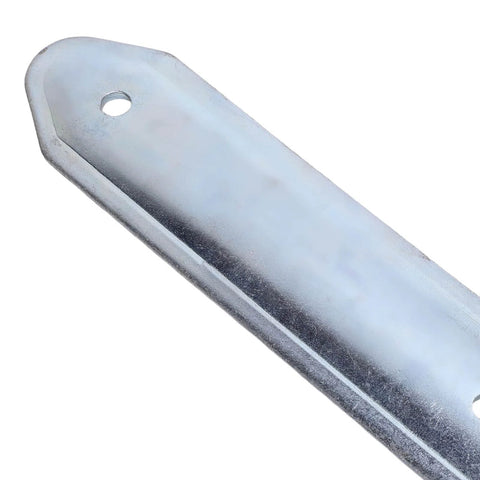 Heavy Duty Trailer Hinge Strap Offset Bent Metal for Enclosed Cargo Utility RV Doors 16Inch Durable Construction close-up view
