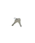 Two copper keys for Silver Trailer Hitch Lock Pin For Receiver, Five Eighths Inch Bent Pin, Chrome Plated Steel