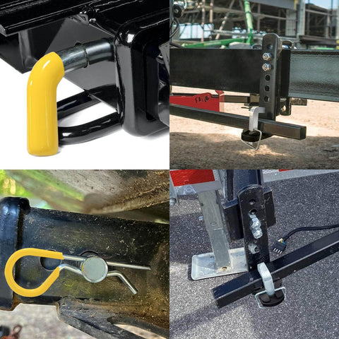 Heavy Duty Snap L Pin And Sway Bracket Jacket Kit For 2-In Receiver Hitches, shown installed on various hitches.