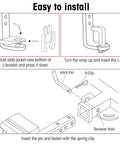 Diagram showing installation of Heavy Duty Snap L Pin And Sway Bracket Jacket Kit For 2-In Receiver Hitches, steps illustrated.