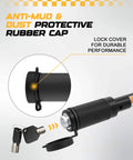 Trailer Hitch Receiver Pin Lock Set With Dual One Half And Five Eighths Inch Pins For One And A Quarter Inch, Two Inch, And Two And A Half Inch Receivers, Includes Two Keys, Black, Built To Lock Down Your Tow Setup with rubber cap and keys