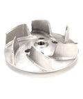 Side view of Hobart Impeller, 60 Hz 93 Mm, metal OEM replacement part for commercial mixers, showing blades and center hub