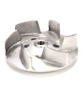 Hobart Impeller, 60 Hz 93 Mm in silver metal, angled view showing blades and central hole, for commercial mixers.