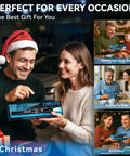 Couple exchanging Extendable Magnetic Flashlight with Telescoping Magnet Pickup Tool as gift, family celebrating occasions