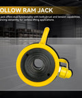 Front view of Beefy 30 Ton Hydraulic Hollow Cylinder Jack With 2 Inch Stroke For Heavy Duty Lifting In Machinery And Shipbuilding