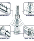 Close-up of 25 Pieces Hollow Wall Anchors M4x38mm for Drywall and Plasterboard Molly Bolts showing detailed features
