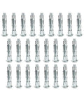 25 Pieces Hollow Wall Anchors M4x38mm For Drywall And Plasterboard Molly Bolts Easy Expansion Wall Plugs in silver finish.