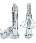 25 Pieces Hollow Wall Anchors M4x38mm For Drywall And Plasterboard Molly Bolts Easy Expansion Wall Plugs in silver finish
