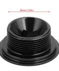 Hollowtech Crank Tension Bolt For 105 End M20 Thread Aluminum Alloy Crank Bolt, black, side view showing M20 thread and dimensions.