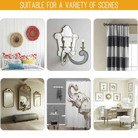 Home decor examples with #8 Zinc Self-Drilling Drywall Anchors and Screws Kit, versatile mounting solutions for mirrors and curtains.