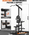 3 In 1 Pulley Station For Home Gym With Lat Pulldown Overhead Movements, Low Row And AB Crunch, adjustable seat and knee support