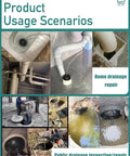 Collage showing Rubber Test Ball Sewer Test Plug Inflatable Pipe Plug For Laboratory Testing And Sewer Line Maintenance 4 Inch in various scenarios.