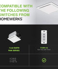 Quiet Ceiling Mount Bathroom Exhaust Fan With 80 CFM And 1.5 Sones White Finish Ideal For Small To Medium Bathrooms Up To 110 Sq Ft From Homewerks compatible switches