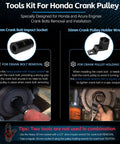 Crank Pulley Tool Kit For Honda And Acura With 19mm Harmonic Balancer Socket And 50mm Crankshaft Pulley Holder Wrench Pro Grade Deep Counter Weighted Socket Tools For Removal And Holding