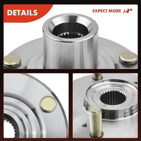 Close-up of 2 Pack Front Wheel Bearing and Hub Kit for Honda Accord Civic Element and Acura ILX TL TSX, Non ABS OE Replacement