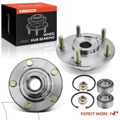 2 Pack Front Wheel Bearing and Hub Kit for Honda Accord Civic Element and Acura ILX TL TSX, Non ABS OE Replacement with 5 Lug Design
