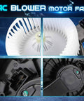 Reliable HVAC Blower Motor Fan Replacement For Honda And Acura Vehicles Including Civic CR-V Accord RDX ILX With 79310-T0A-A01 79310-T2F-A01 79310-TR6-A71 PM4038 with close-up details of fan and motor components.