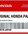 Original Honda genuine part label with barcode, made in Japan, by Honda Motor Co., for Cover Assembly 31720-Z33-G30 Genuine OEM Part
