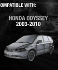 Compatible with Honda Odyssey 2003-2010 graphic showing a wireframe van model.
