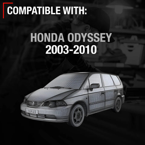 Compatible with Honda Odyssey 2003-2010 graphic showing a wireframe van model.