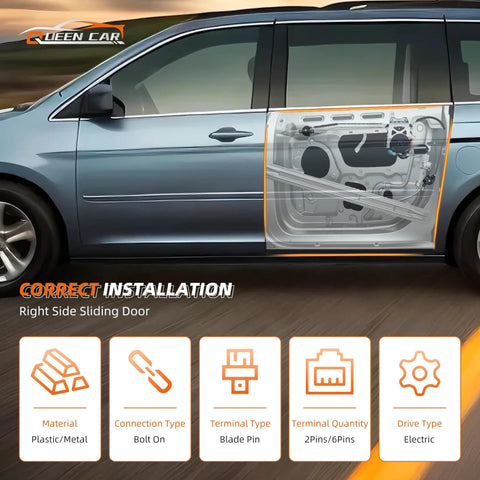 Right Passenger Side Sliding Door Motor And Cable Repair Kit For Odyssey 2005-2010 3.5L V6 Replacement 72010-SHJ-A21 shown installed