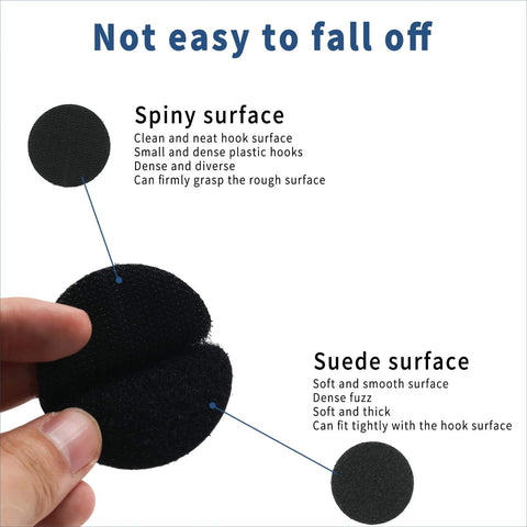 Close-up of 60 Pcs 2 Inch Hook And Loop Fasteners Self Adhesive Round Dots Heavy Duty Bonding, showing spiny and suede surfaces.