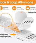 Picture Hanging Strips 40 Strips 20 Pairs Damage Free Removal Wall Hangers Without Nails Adhesive Strips illustrated with dimensions