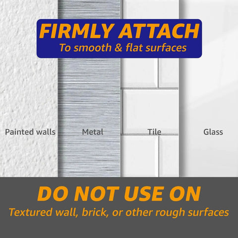 Surfaces suitable for Heavy Duty Adhesive Hook And Loop Tape Strips 16 Sets 1 By 3 Inch Double Sided Fasteners