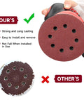 165 Piece 5 Inch Sanding Discs Set for Random Orbital Sander With Hook and Loop Backing, showing durability and secure fit.