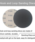6 Inch Wet Dry Sanding Discs 50 Pcs Hook Loop Assorted Grit Silicon Carbide 1000 1500 2000 3000 5000 For Orbital Sander