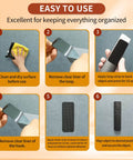Step-by-step application of Industrial Heavy Duty Hook And Loop Strips With Adhesive, 30 Sets, Tough Back Adhesive Tape.