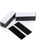 Heavy-Duty Hook And Loop Strips With Adhesive Backing, black double-sided fasteners in a 15 pack, 1.2x4 inch sizes shown.