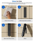 Step-by-step guide using Heavy Duty 1x4 Inch Hook And Loop Strips With Adhesive for mounting items to a wall.